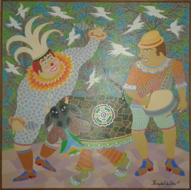 artista Fernando V da Silva - Brincando de bumba