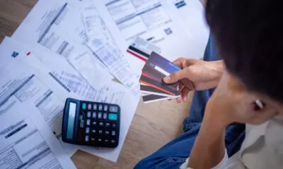 Business people are stressed about credit card debt and many bil