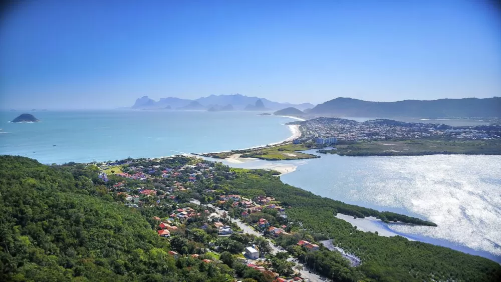Vista aerea niteroi - oceanic region, rio de janeiro, sea landscape and lagoon